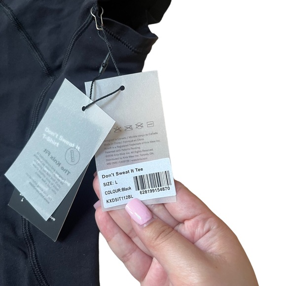 Knix Black Don't Sweat It T-shirt Size Large New with tags - Picture 5 of 7